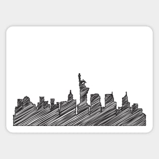 NYC Skyline Scribble Design, Vector, Artwork Sticker